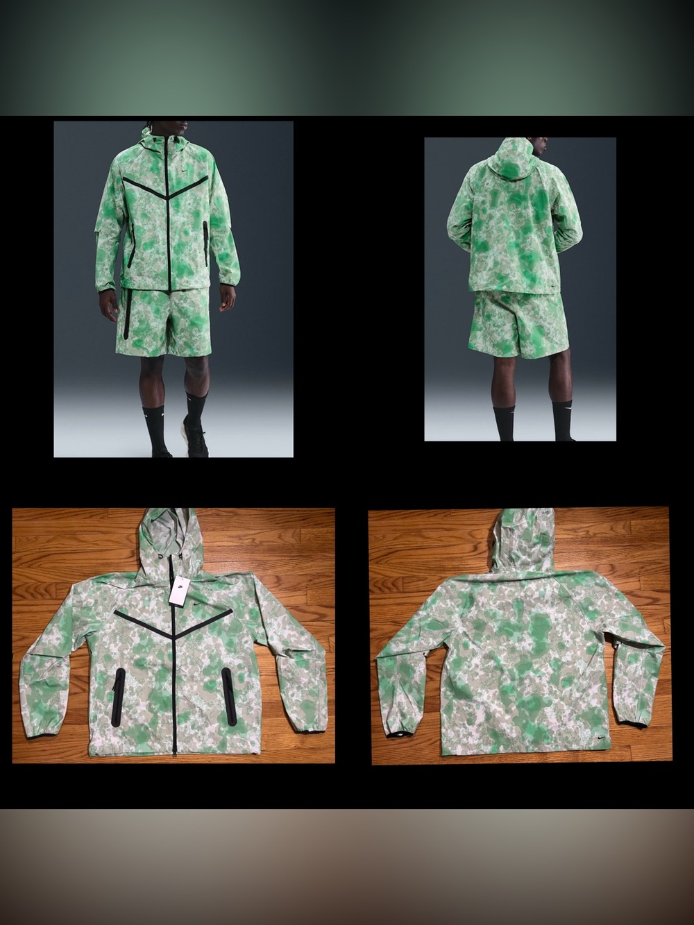 Nike Tech Dri-FIT Woven Windrunner Jacket Men’s sz M (loose Fit )Green NEW!!